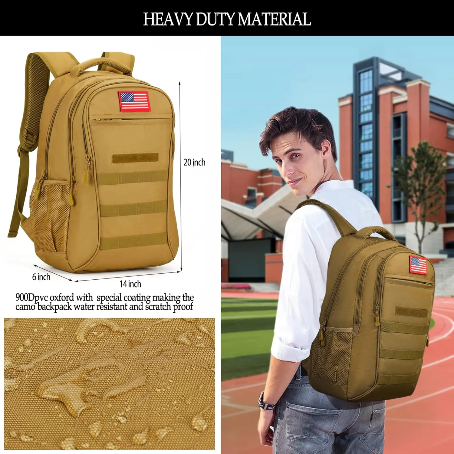 Camo Backpack,Boys Backpack for Scool Military,40L Army Bookbag Waterproof for Middle Elementary