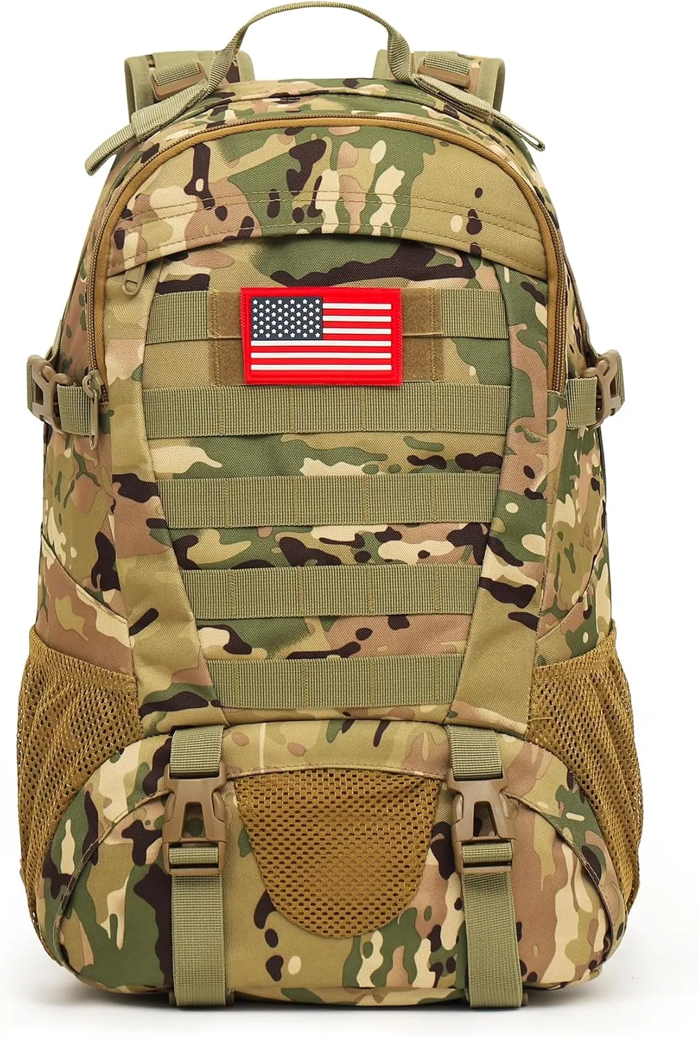 Camo Backpack,Military Tactical Backpack for Men with Flag Patch,30L School Backpack for Outdoor