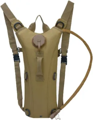 Camping Cycling Hydration Backpack, Removable 3L Water Bag, Oxford Fabric, Khaki (Khaki)