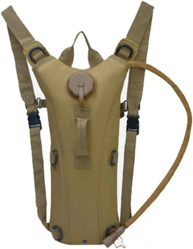 Camping Cycling Hydration Backpack, Removable 3L Water Bag, Oxford Fabric, Khaki (Khaki)