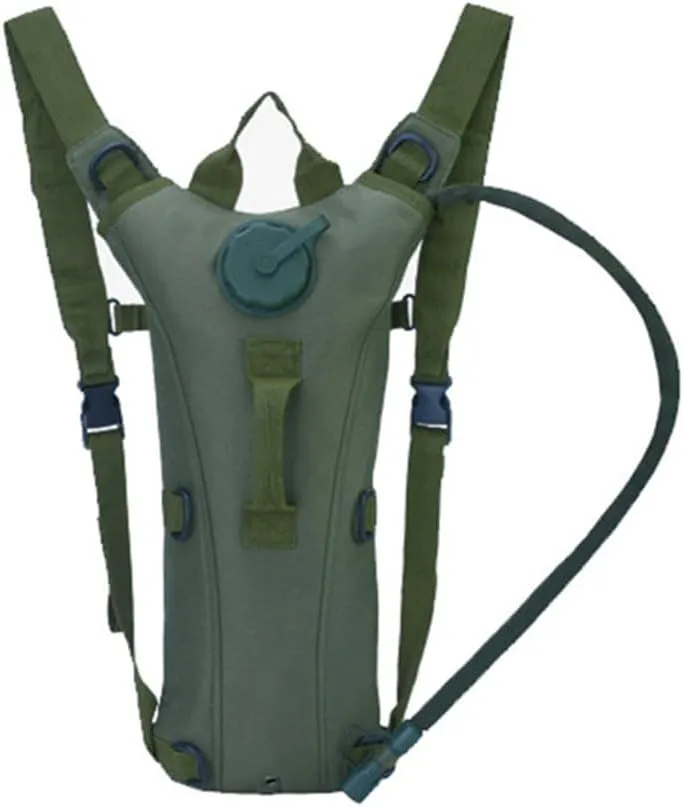 Camping Cycling Hydration Backpack, Removable 3L Water Bag, Waterproof, Green (Grey)
