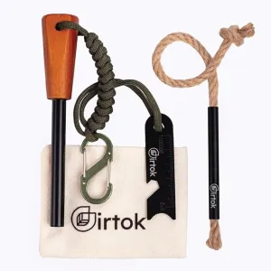 Camping Fire Starter Survival Tool，Large Size & Stylish Eye-catching Colors Ferro Rod with a Hemp Wick,Carabiner Clip & Survival Paracord,Survival Kit for Camping, Hiking & Emergency