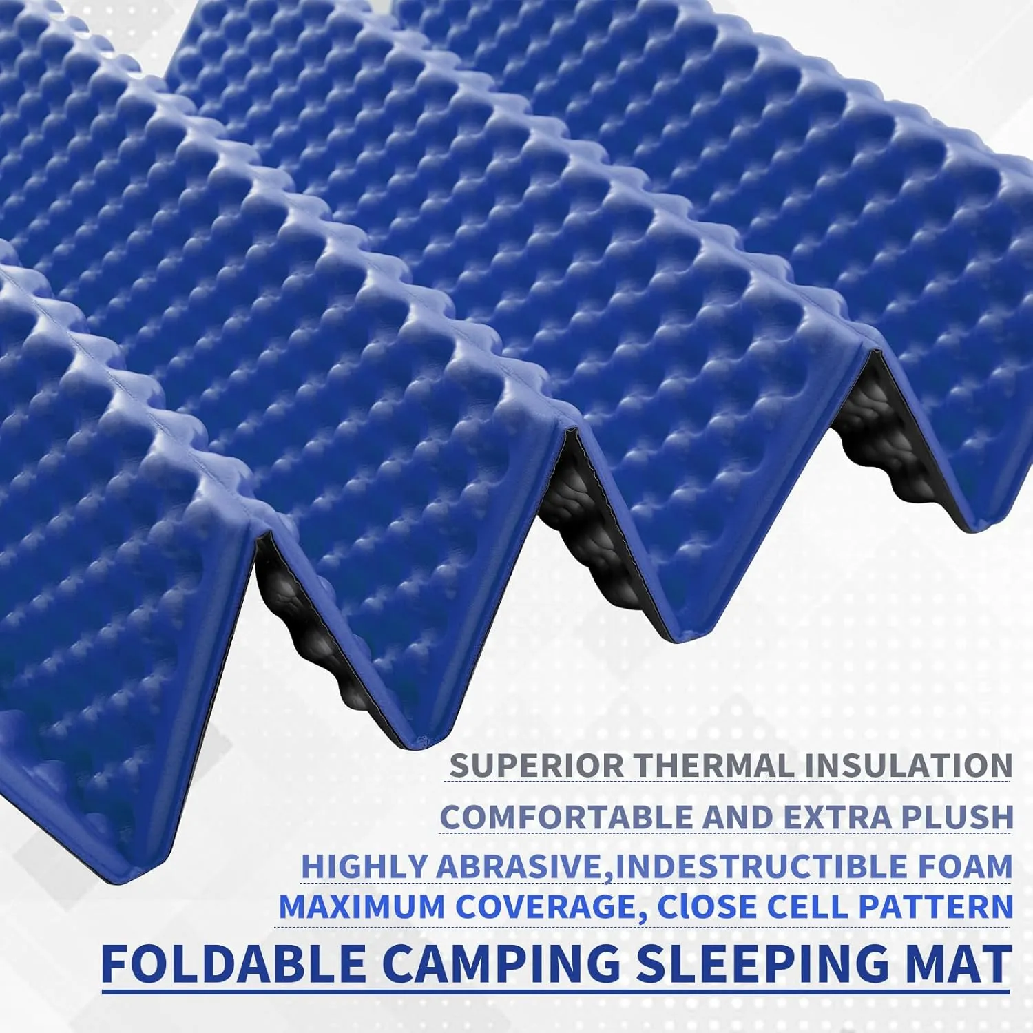 Camping Foam Sleeping Pad Lightweight Closed Cell Folding Camping Mat Moisture-Proof Camping Mattress Portable for Outdoor Hiking Mountaineering Blue