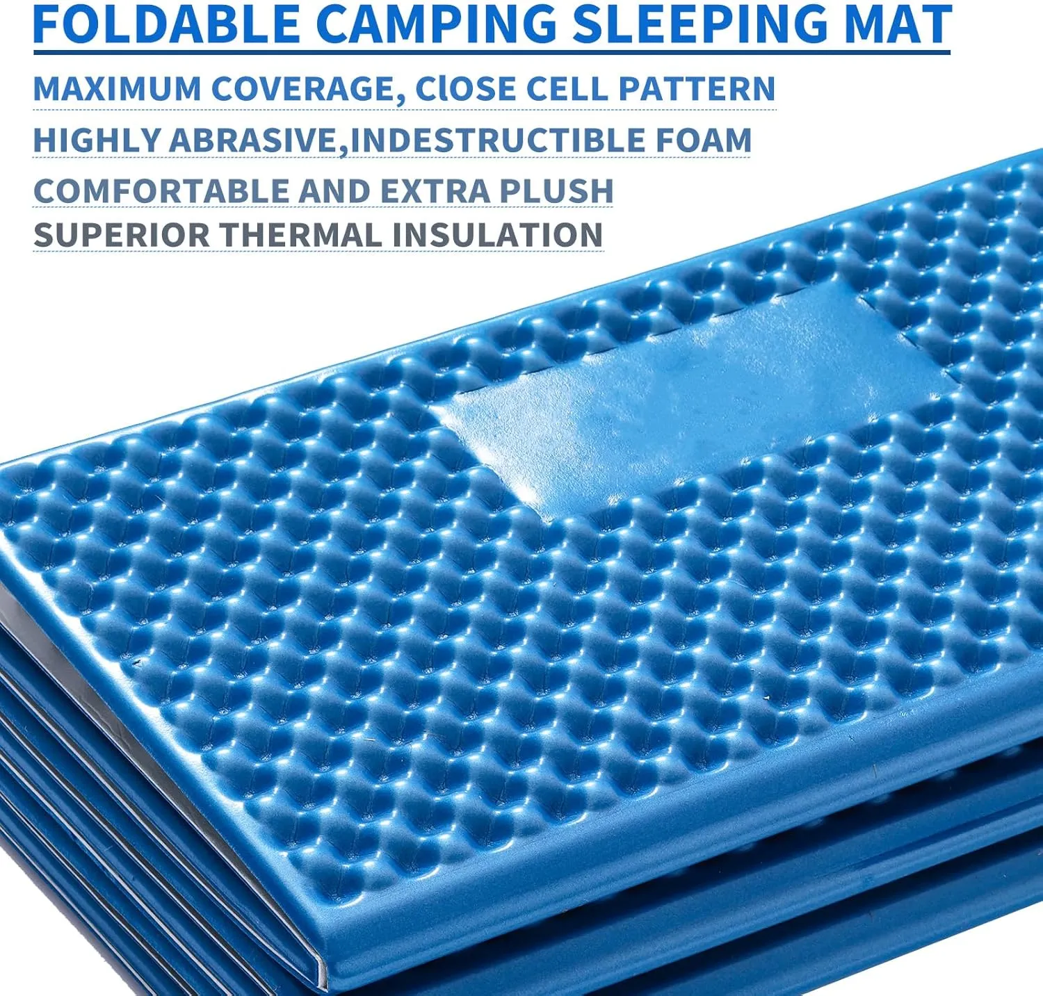 Camping Foam Sleeping Pad Lightweight Closed Cell Folding Camping Mat Moisture-Proof Camping Mattress Portable for Outdoor Hiking Mountaineering Blue