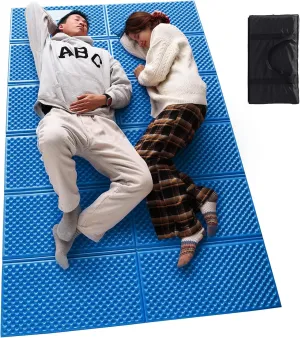 Camping Foam Sleeping Pad Lightweight Closed Cell Folding Camping Mat Moisture-Proof Camping Mattress Portable for Outdoor Hiking Mountaineering Blue
