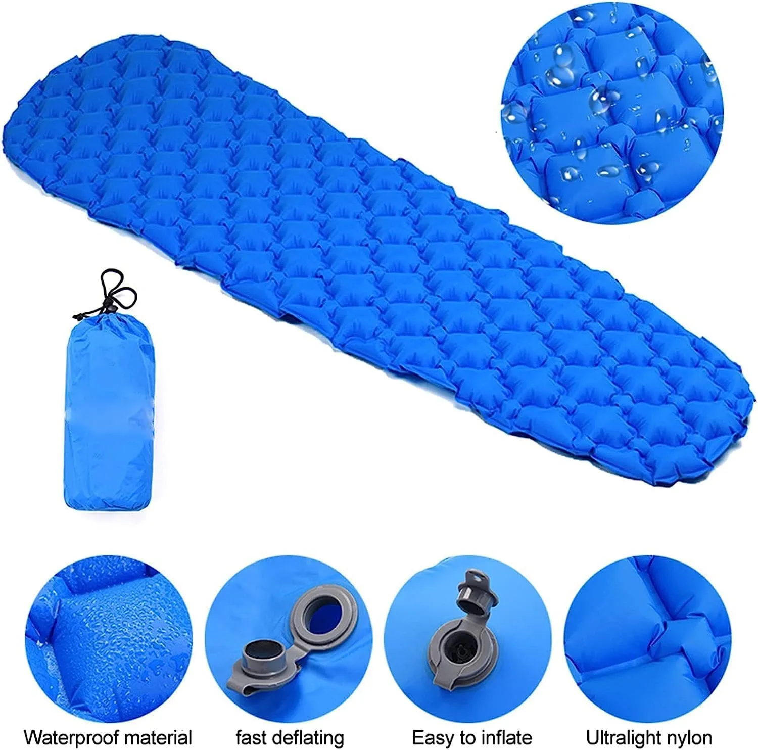 Camping Inflatable Mattress Camp Bed Sleeping Pad Air Mat Camping Equipment, Camping Sleeping Mat (Color : Orange)