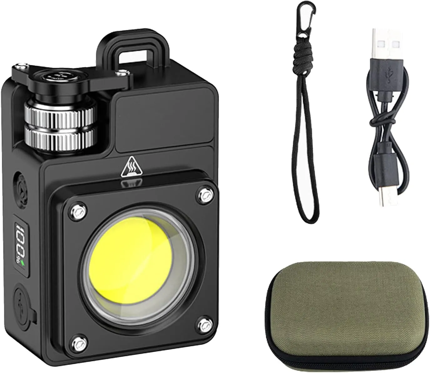 Camping Lantern Rechargeable, Portable Camping Light, Waterproof Portable Spotlight, for Camping Hiking Backpacking Emergency (Black)