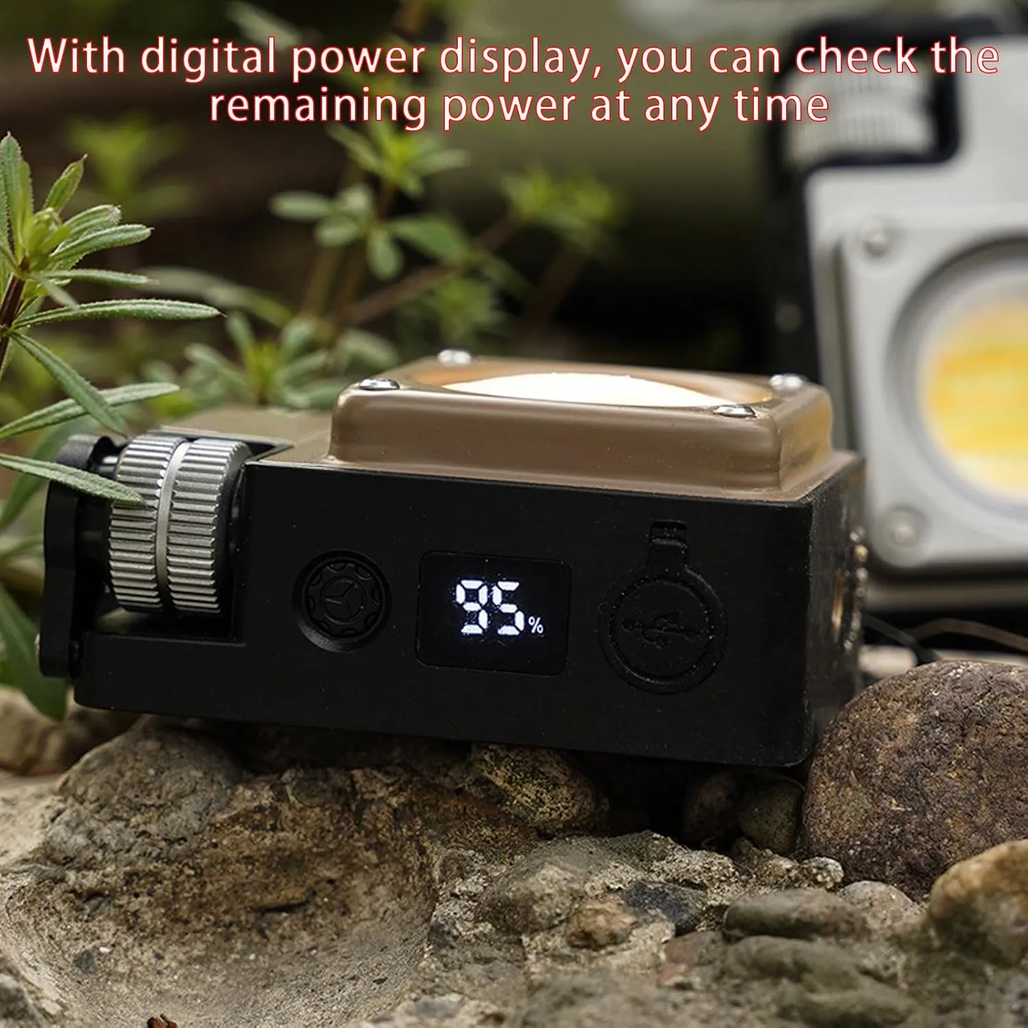 Camping Lantern Rechargeable, Portable Camping Light, Waterproof Portable Spotlight, for Camping Hiking Backpacking Emergency (Black)
