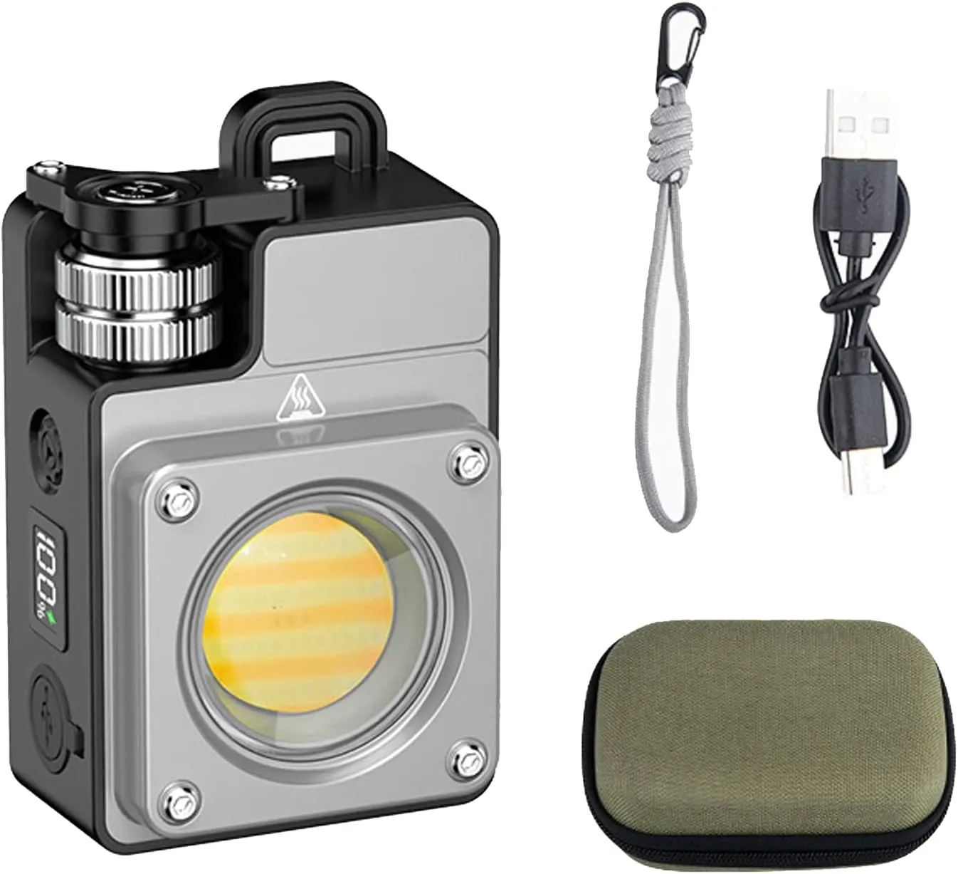 Camping Lantern Rechargeable, Portable Camping Light, Waterproof Portable Spotlight, for Camping Hiking Backpacking Emergency (Silver)