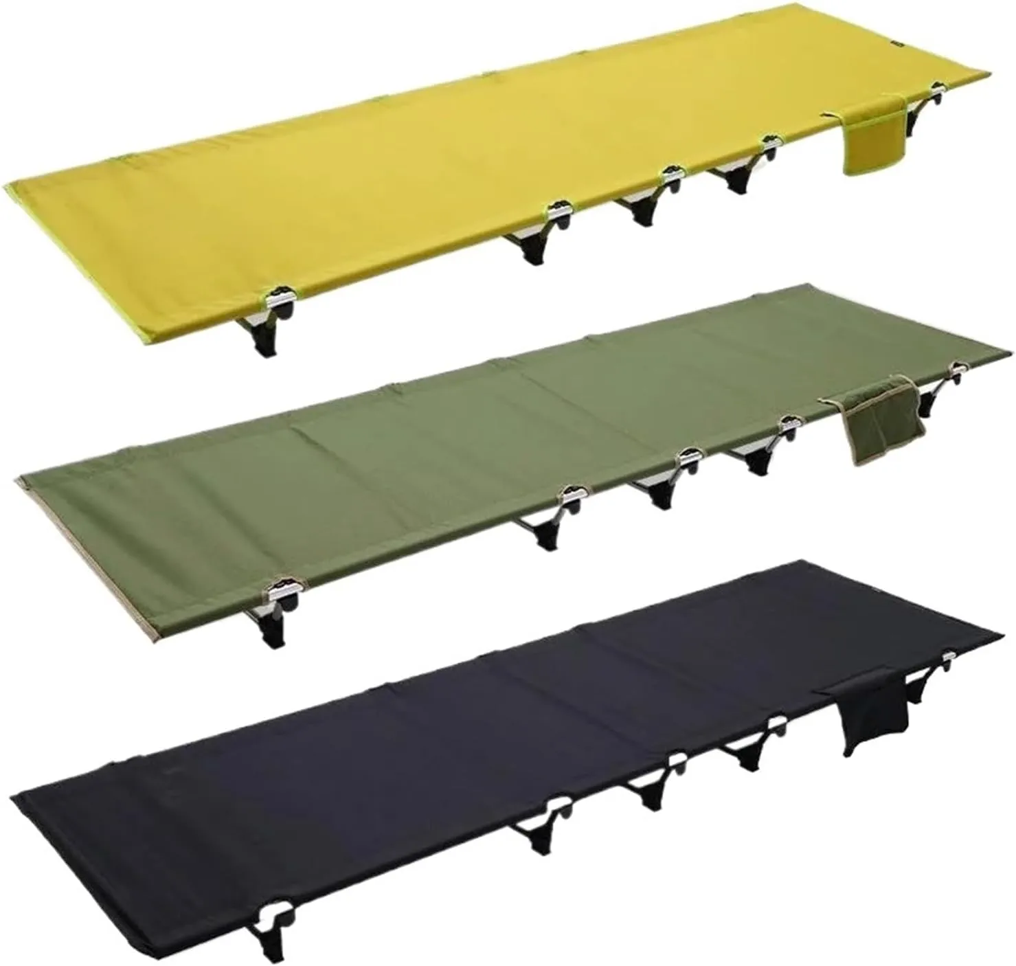 Camping Outfit Single Camping Bed Outdoor Portable Camping Cot Aluminum Alloy Ultralight Tent Bed Hiking Backpacking Bed Marching Simple Bed Fashionable (Color : Black)