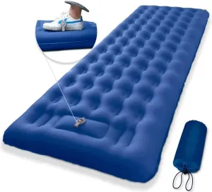 Camping Sleeping Pad 5" in Extra Thickness Inflatable Sleeping Mat Navy Blue