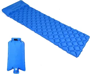 Camping Sleeping Pad Inflatable Air Mattresses Outdoor Mat Ultralight Cushion, Camping Sleeping Mat (Color : Blue)