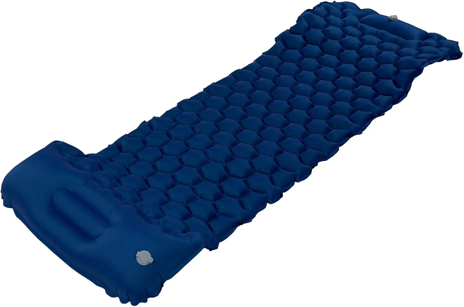 Camping Sleeping Pad Mat Foot Press Inflatable Cushion Mattress, Durably 40D Nylon TPU Laminate, Lightweight 700g, Compact Folding Size for Tent Hiking Travel (Navy Blue)