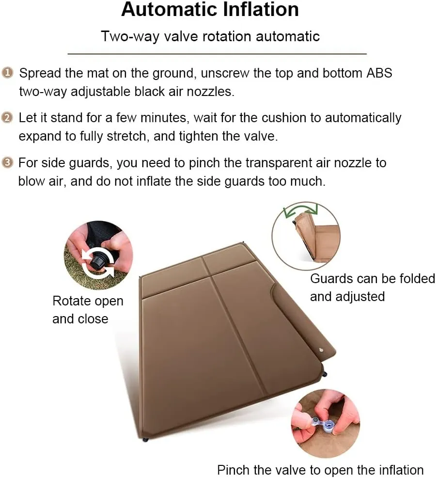 Camping Sleeping Pad, Self Inflating Sleeping Pad Camp Mat with Pillow Ultralight Air Mattress for Tents Camping Hiking Backpacking Trek Car Truck Travel Beach (Color : D)