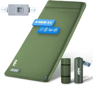 Camping Sleeping Pad Self Inflating Sleeping Pad with Electric Pump, 3.2" Ultra-Thick Memory Foam Sleeping Mat with Pillow, Camping Mattress Compact for Backpacking Hiking Traveling