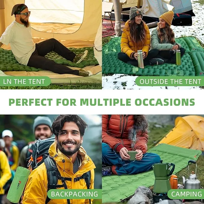 Camping Sleeping Pad, Ultralight Camping Mat with Pillow Built-in Foot Pump Inflatable Sleeping pad for Backpacking，Hiking，Traveling Tent