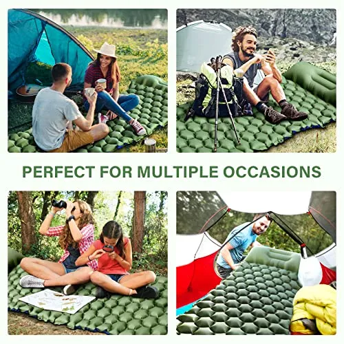 Camping Sleeping Pad, Ultralight Camping Mat with Pillow
