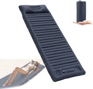 Camping Sleeping Pad Ultralight Foot Press Inflatable, Portable Hiking Sleeping Mats Air Mattress with Pillow and Built in Pump, Waterproof Backpacking Bed for Adults, Traveling, Outdoors