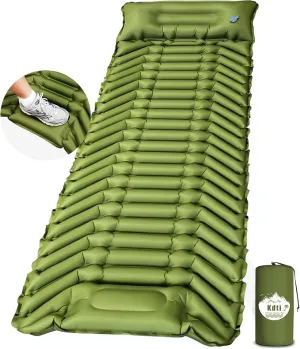 Camping Sleeping Pad, Ultralight Inflatable Camping Mat with Pillow, Built-in Foot Pump, Compact Camping Mats for Car Traveling, Backpacking, Camping and Hiking