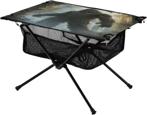 Camping Table Lightweight Portable Folding Table with Mesh Storage Net Orangutan Bigfoot Humanoid Primate Ideal for Camping Hiking Beach Picnic Travel Backyard