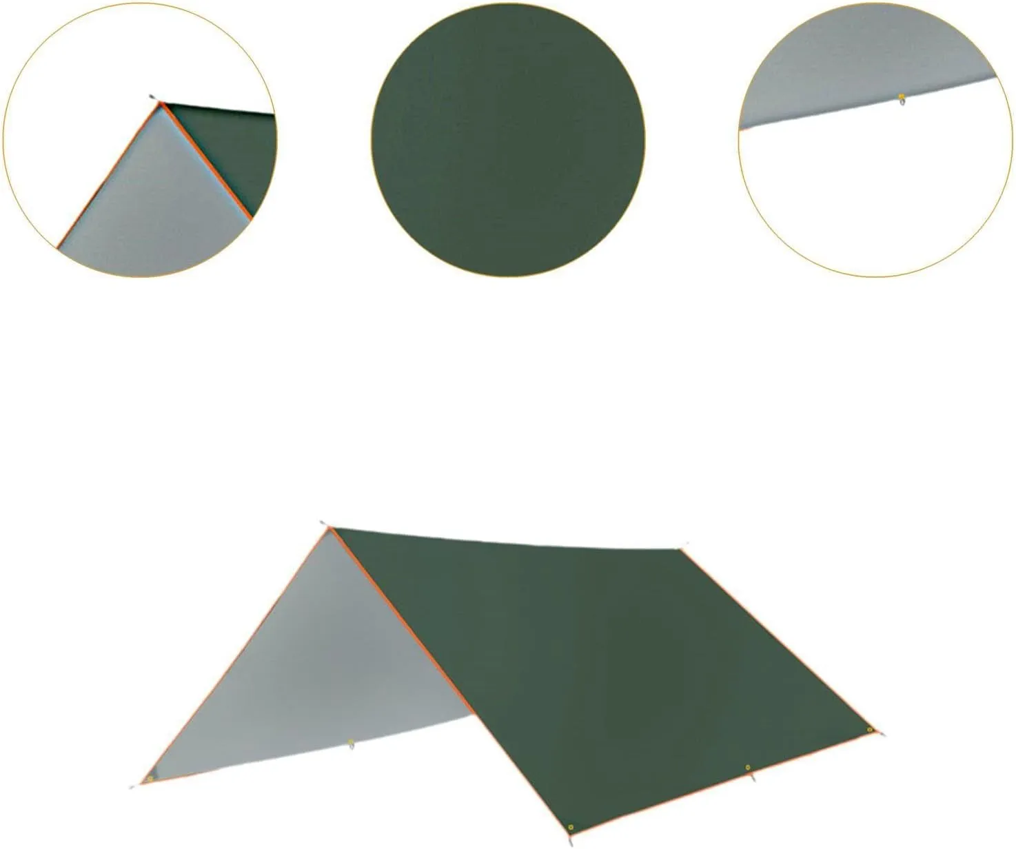Camping Tarp Awning Canopy Ultralight Compact, Tent Tarp Camping Canopy for Picnic Barbecue Outdoor Activities Travel Garden, green