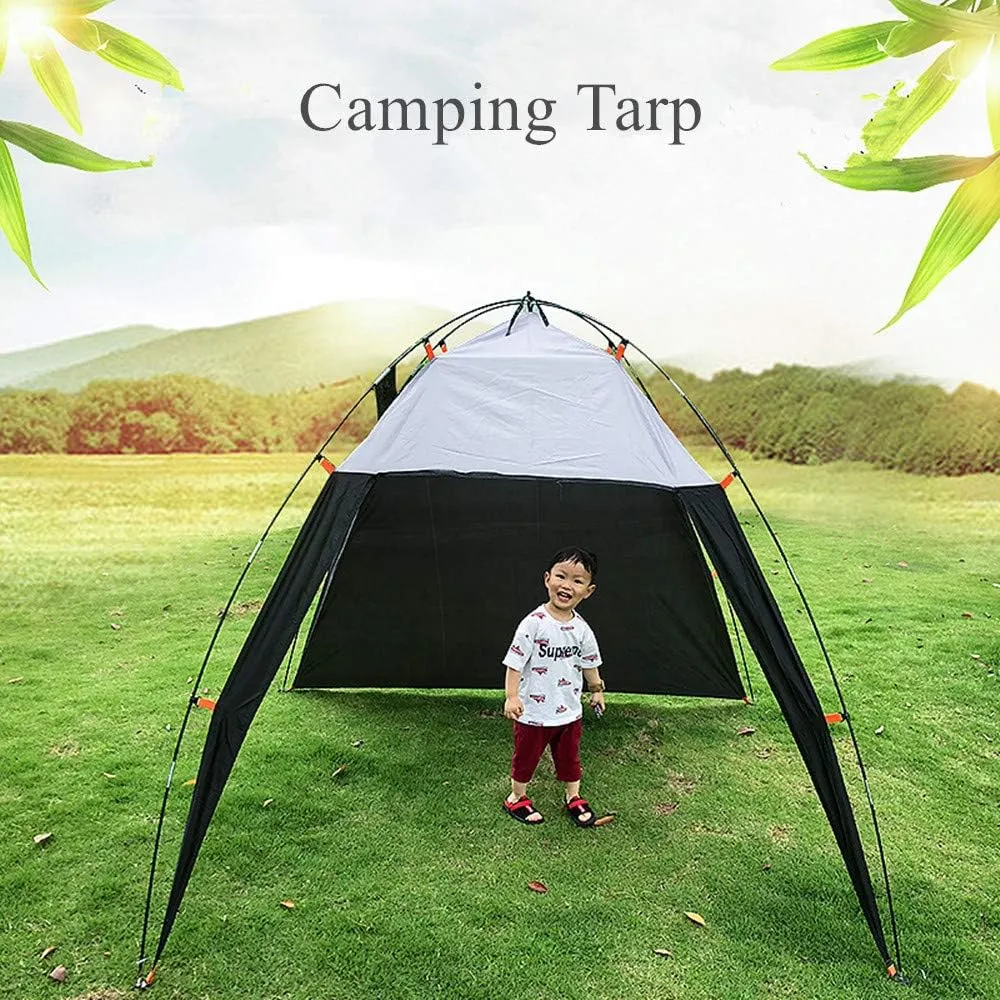 Camping Tarp Shelter Beach Tent Sun Shade Awning Canopy, Portable Sun-Proof Outdoor Tent for Trekking/Riding/Hiking/Fishing (Black)