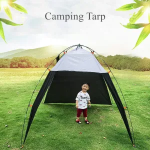 Camping Tarp Shelter Beach Tent Sun Shade Awning Canopy, Portable Sun-Proof Outdoor Tent for Trekking/Riding/Hiking/Fishing (Black)