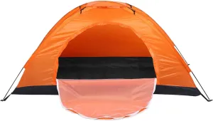Camping Tent, 1 to 2 Persons Backpacking Tent with Carrying Bag, Lightweight Hiking Tent for Outdoor Backpacking, Hiking and Beach (Orange)