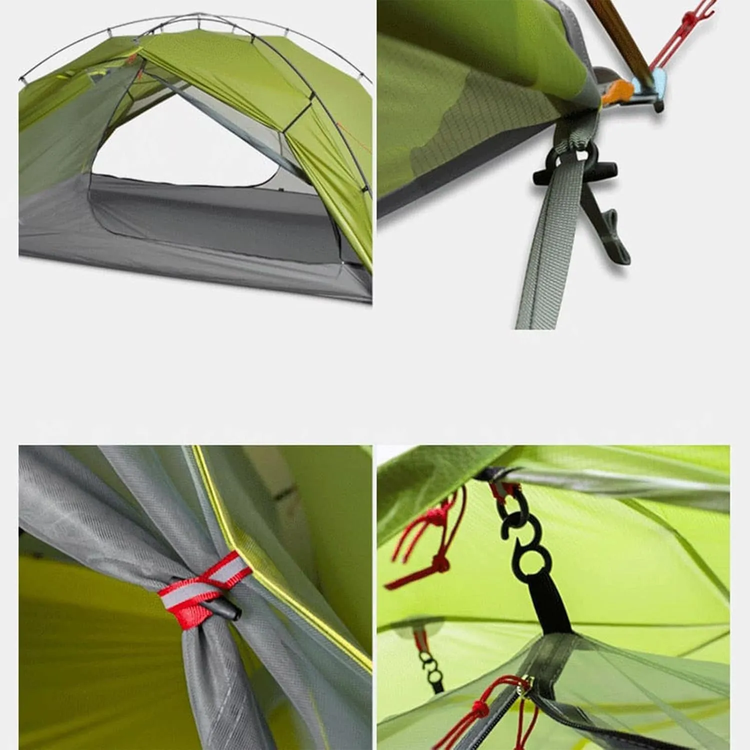 Camping Tent 2 Person 15D Silicon Coated Ultralight Waterproof and Windproof Family Outdoor Tents Easy Setup Portable with Carry Bag