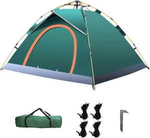 Camping Tent 4 Person Tent Waterproof Instant Pop Up Tent Pop Up Tent Pop Up Tent with Eaves Automatic Dome Tent Large 4 Seasons Tents
