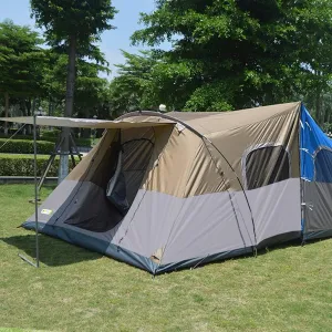 Camping Tent 8-10 Persons Lightweight Family Camping Tent Uv Resistant Outdoor Folding Tent, Easy to Install, Khaki, Outside Account