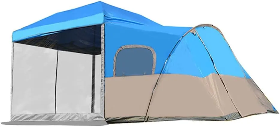 Camping Tent 8-10 Persons Lightweight Family Camping Tent Waterproof UV Resistant Outdoor Folding Tent, Easy to Install (Overall Blue) (Overall Blue)