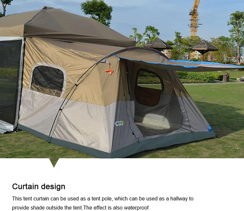 Camping Tent 8-10 Persons Lightweight Family Camping Tent Waterproof UV Resistant Outdoor Folding Tent, Easy to Install (Overall Blue) (Overall Blue)