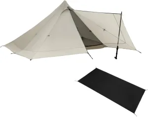 Camping Tent and Footprint Set, Pyramid 2 Person Tent, Backpacking Tent and Footprint, Grey