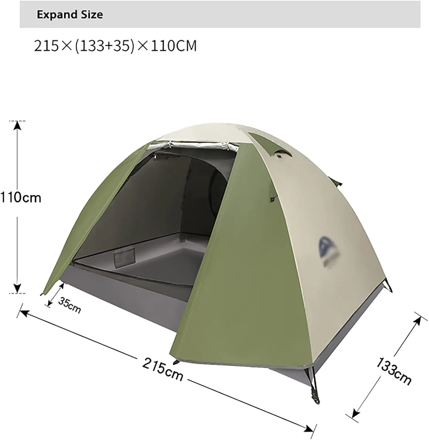 Camping Tent Automatic 3 Man Person Instant Tent Pop Up Ultralight Dome Tent 4 Seasons Waterproof & Windproof Camping Tent with Removable Outer Tarpaulin, Double Layers (C)