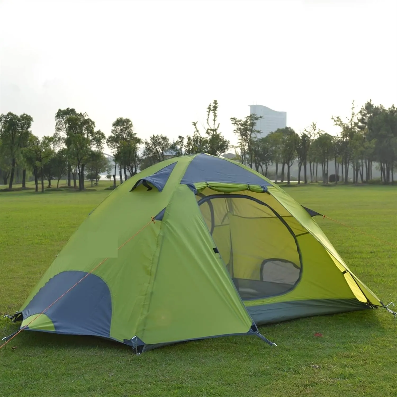 Camping tent Backpacking Waterproof Tent, Fiberglass Poles Double Layer Family Camping Instant Setup Tent for Hiking, Red