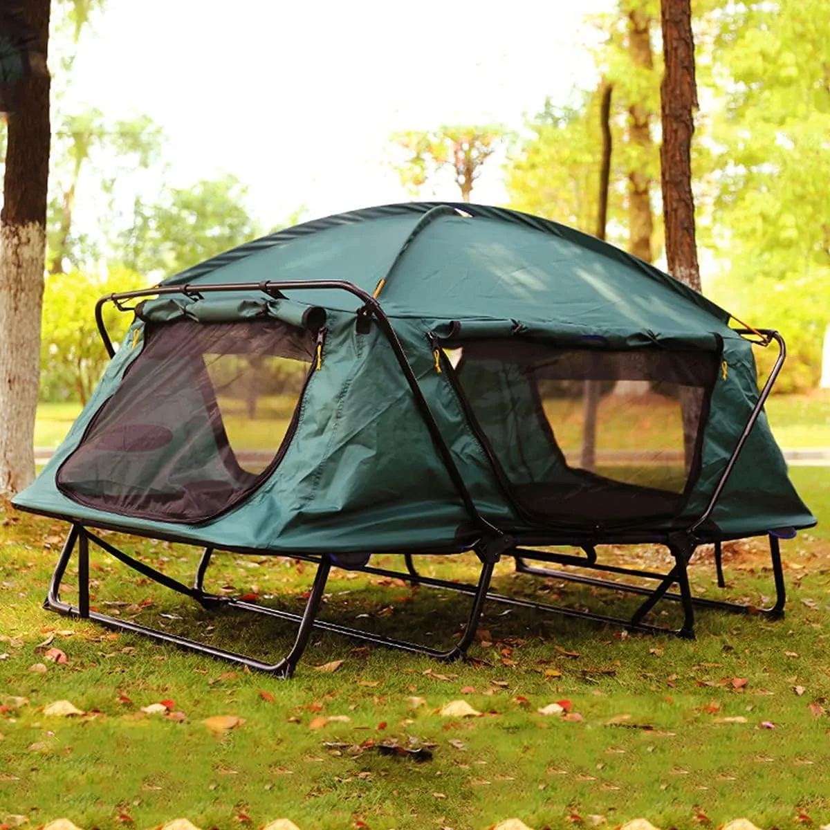 Camping Tent Bed Double Layer Outdoor Camping Tent Portable Folding Oxford Cloth Tent for Outdoor Camping, Hiking, Fishing Hiking, Picnic