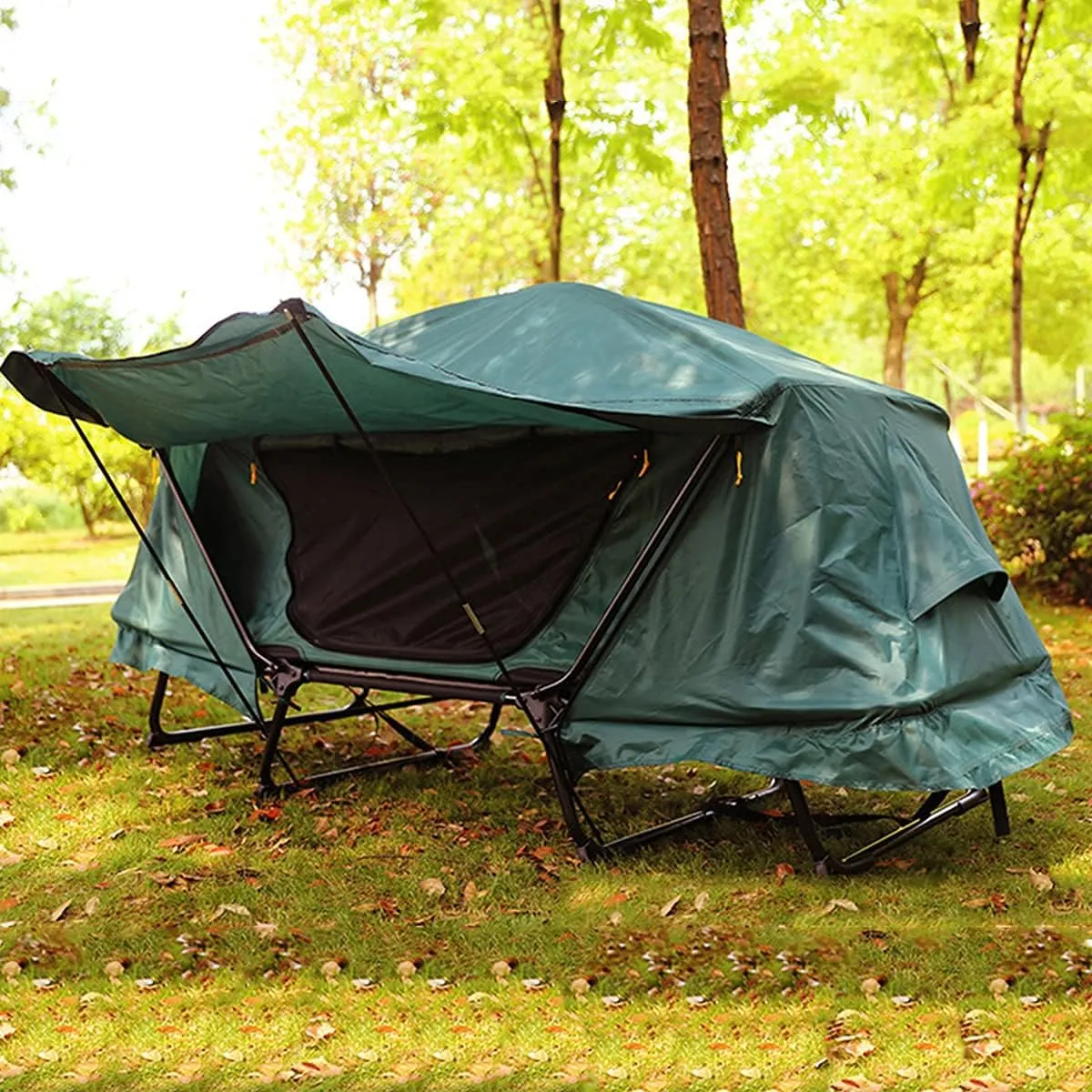 Camping Tent Bed Double Layer Outdoor Camping Tent Portable Folding Oxford Cloth Tent for Outdoor Camping, Hiking, Fishing Hiking, Picnic