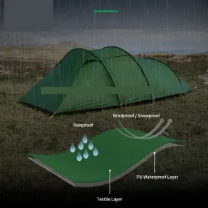 Camping Tent Camping Tent Ultralight Tunnel Tent Large Space Fabric Outdoor Cycling Nature Hike Camping Tent