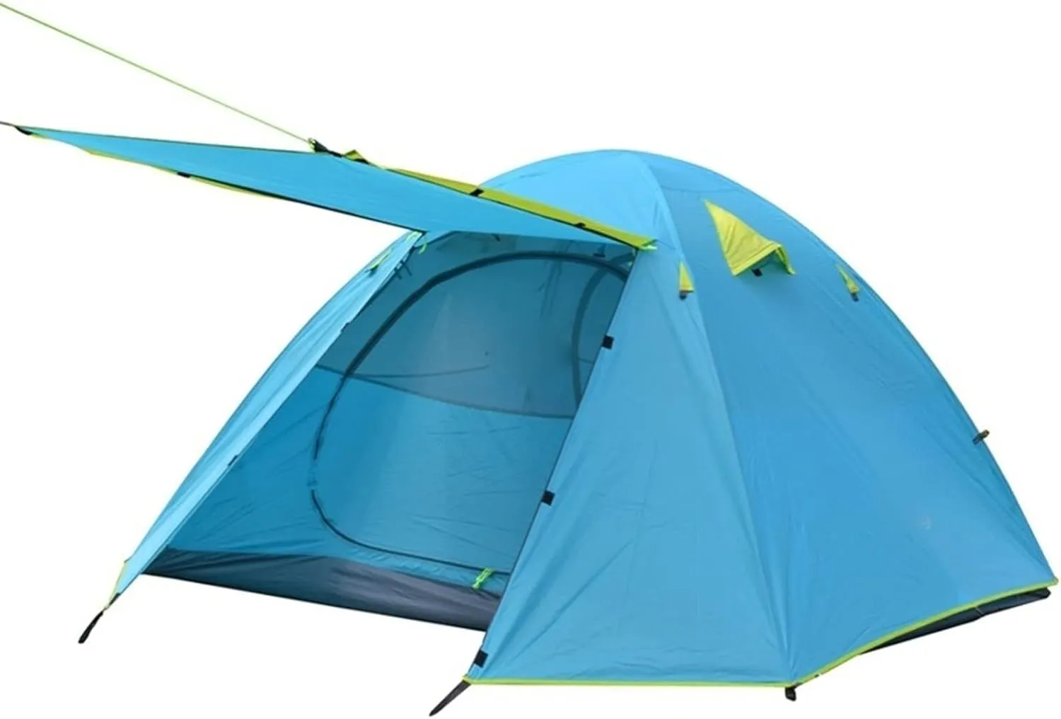 Camping Tent for 3-4 Person Family, Lightweight Portable Aluminum Pole Waterproof Anti-Storm Double Layer 4-Season Tent (Green)