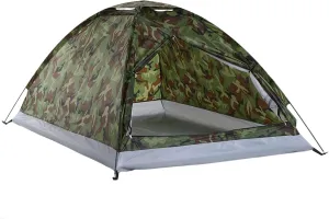 Camping Tent Lightweight Camping Tent Outdoor 2 Person Single Layer 4 Season Tent Portable Travel Backpacking Fishing Tent with Handbag (Color : Camou