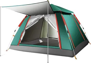 Camping Tent Rainproof Multifunction Folding Automatic Outdoor Thick Family Tents 3-4 Person (3/4 Person M?rkgr?n)