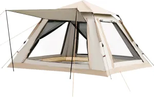 Camping Tent, Travel Tent, 4-Sided, Breathable, with Bag, Rainproof, Up, for Beach, Climbing, Backpacking, Trekking