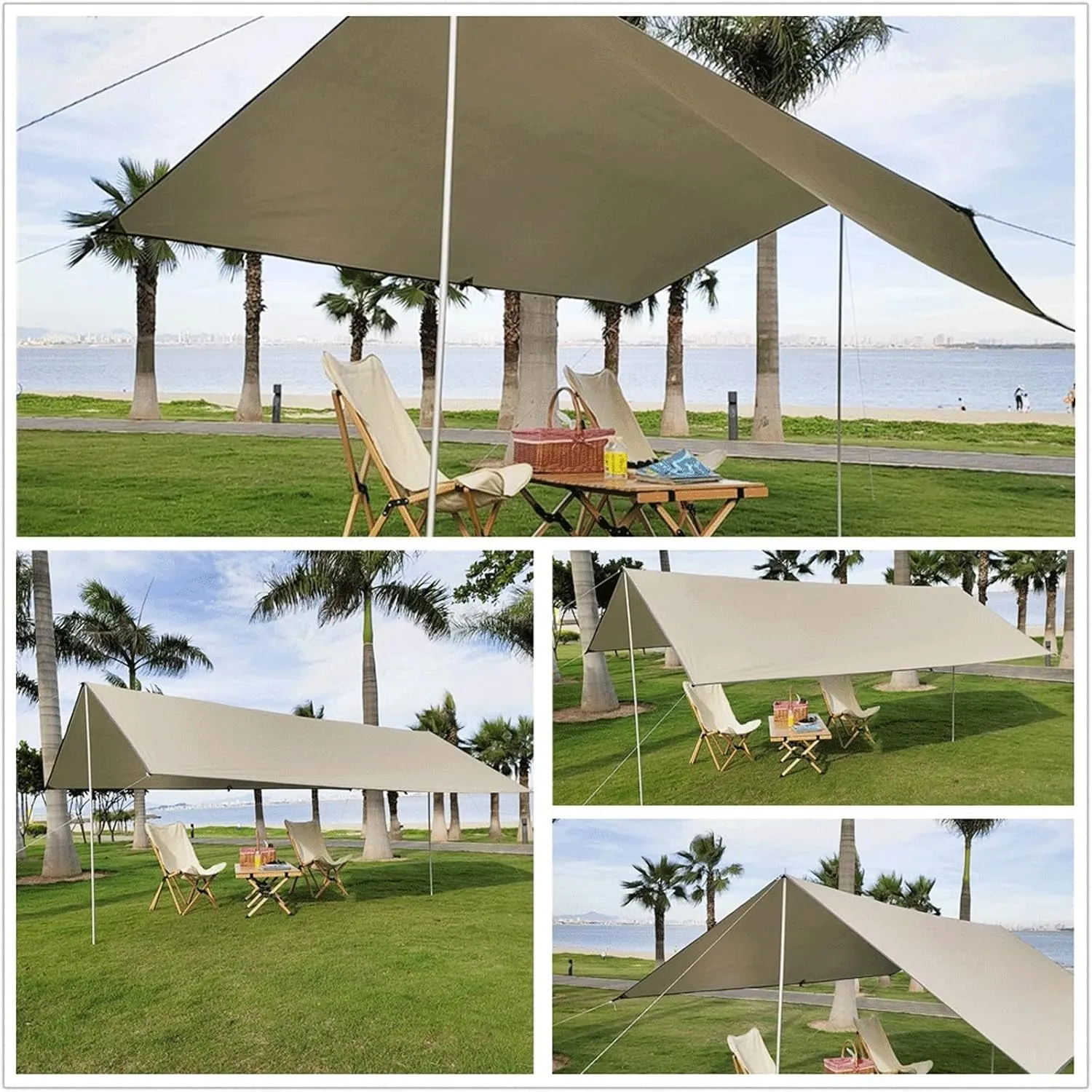 Camping Tent Ultralight Tarp Awnings Shelters Shade Sail Sunshade Garden Canopy Waterproof Outdoor Camping Tarp Tourist Travel Sun Shelter (Color : 1,