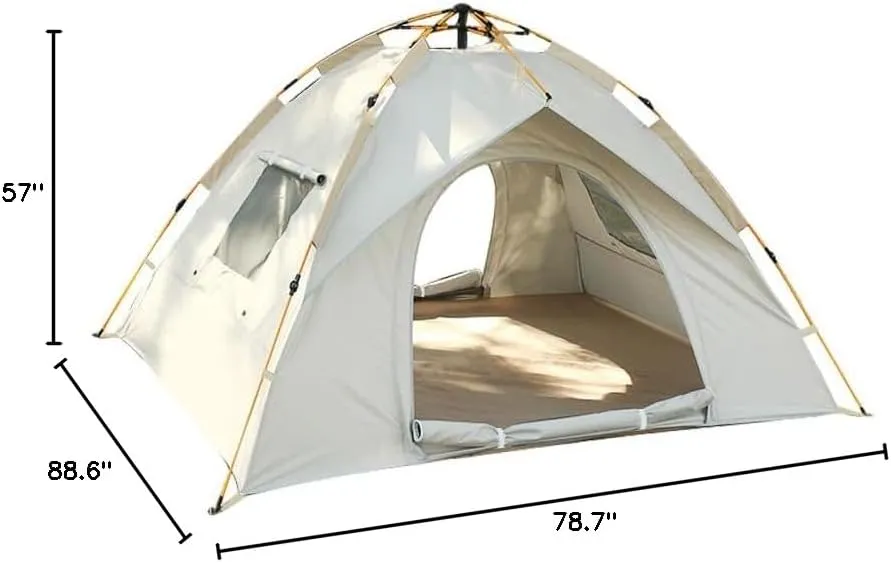 Camping Tent Waterproof - Outdoor Family Tent for 3-4 People - Double Doors and Tent for Fishing, Mountaineering, Picnicking, Hiking, Backpacking
