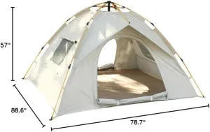 Camping Tent Waterproof - Outdoor Family Tent for 3-4 People - Double Doors and Tent for Fishing, Mountaineering, Picnicking, Hiking, Backpacking