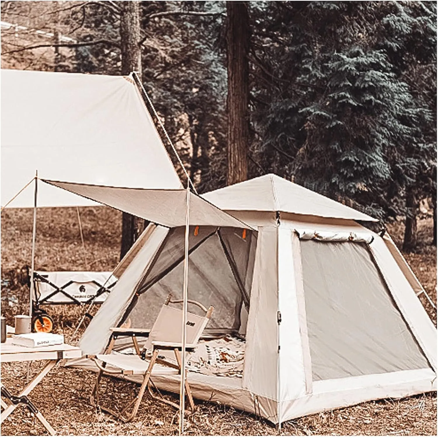 Camping Tents 4 People Waterproof, Insulated Tent Sturdy and Lightweight Camping Tunnel Tent for Family,Outdoor,Hiking and Mountaineering