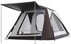 Camping Tents Shelter Portable with Carry Bag Waterproof Hold 3-4 Persons Instant Setup Pop Up Tent with Top Rainfly UV Protection for Camping Hiking Mountaineering
