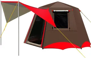 Camping Tents Shelter Portable with Carry Bag Waterproof Hold 5-8 Persons Instant Setup Pop Up Tent with Top Rainfly UV Protection for Camping Hiking Mountaineering (Color : Brown)