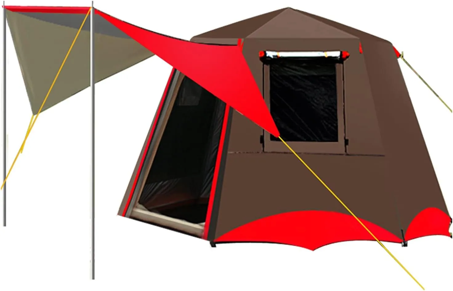 Camping Tents Shelter Portable with Carry Bag Waterproof Hold 5-8 Persons Instant Setup Pop Up Tent with Top Rainfly UV Protection for Camping Hiking Mountaineering (Color : Brown)